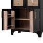 HOMLUX HOMLUX 71" Tall Arched Kitchen Pantry Cabinet with Door Shelves, Farmhouse Kitchen Storage Cabinet with Open & Adjustable Shelves, Hidden Drawer & Glass Door, Cupboard for Kitchen, Dining Room, Black, , large