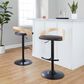 LumiSource Grotto Swivel Barstool with Brown Faux Leather Upholstery in Black and Natural (Set of 2), , large