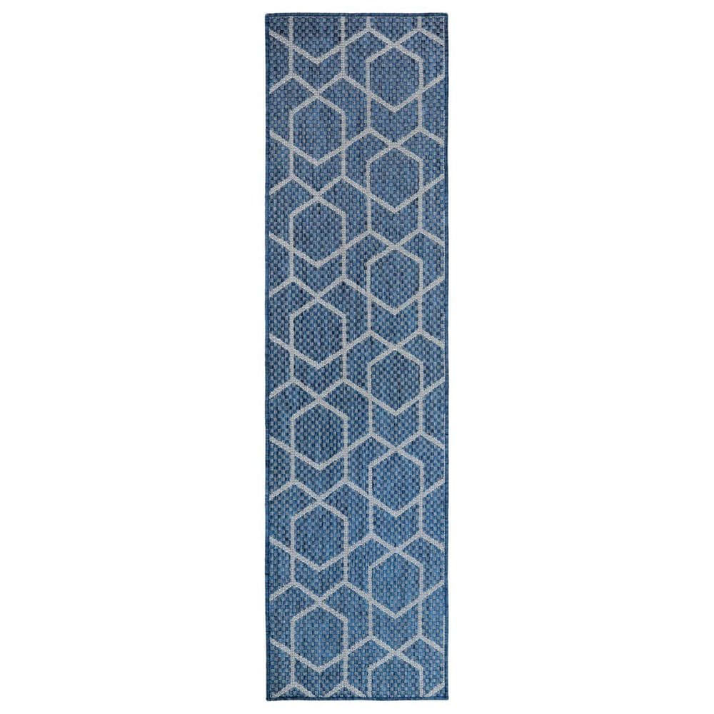 Nourison Horizon HOZ01 Denim 2&#39;2&quot; x 8&#39; Indoor/Outdoor Runner, , large