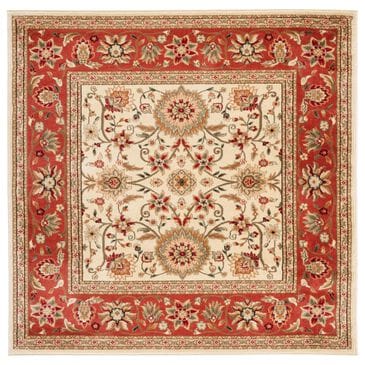 Safavieh Lyndhurst LNH212 6" Square Ivory and Rust Runner, , large