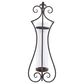 Maple and Jade 31" Single Fleur De Lis Indoor/Outdoor Wall Mount Candle Holder in Weathered Black, Copper and Clear, , large