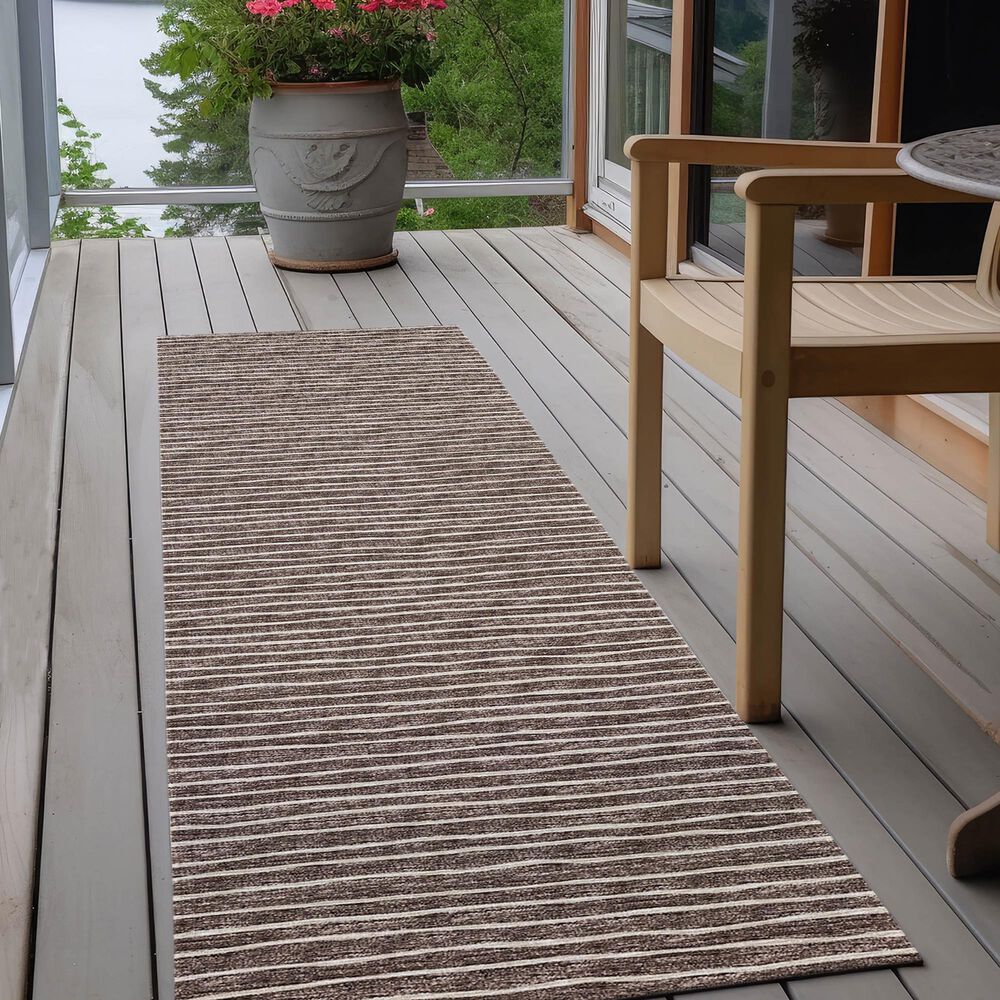Dalyn Rug Company Laidley 2&#39;3&quot; x 12&#39; Chocolate Indoor/Outdoor Runner, , large