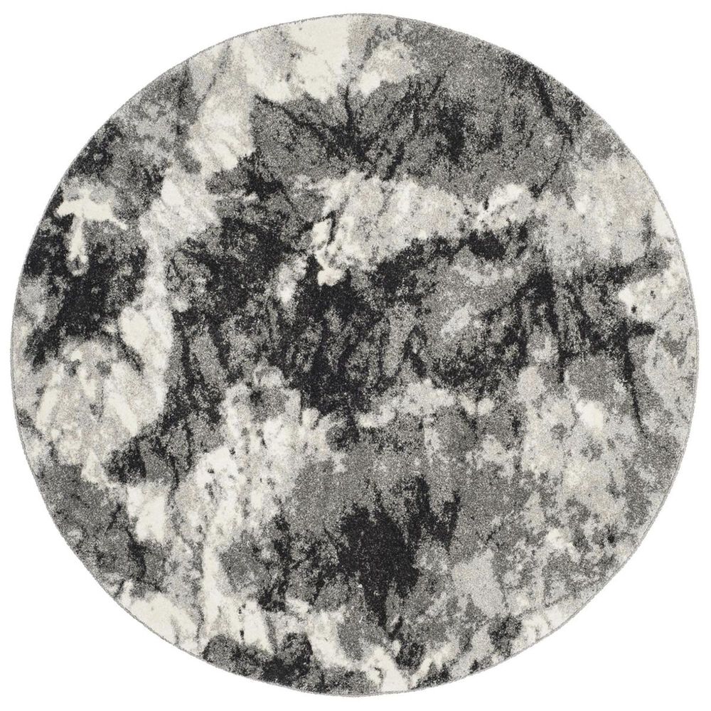 Safavieh Retro RET2141-1180 6&#39; Round Cream and Grey Area Rug, , large