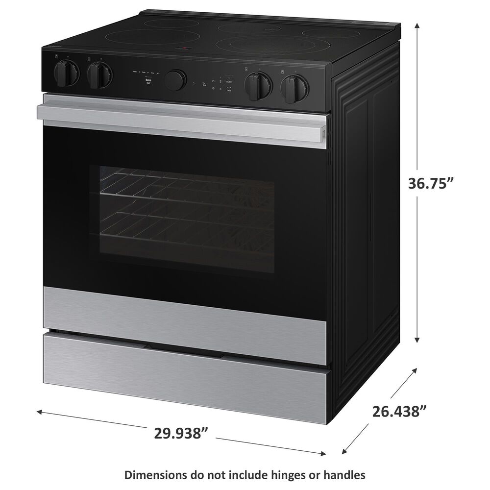 Samsung Bespoke Bespoke 6.3 Cu. Ft. Smart Slide-In Electric Range with Air Sous Vide and Air Fry in Stainless Steel, , large