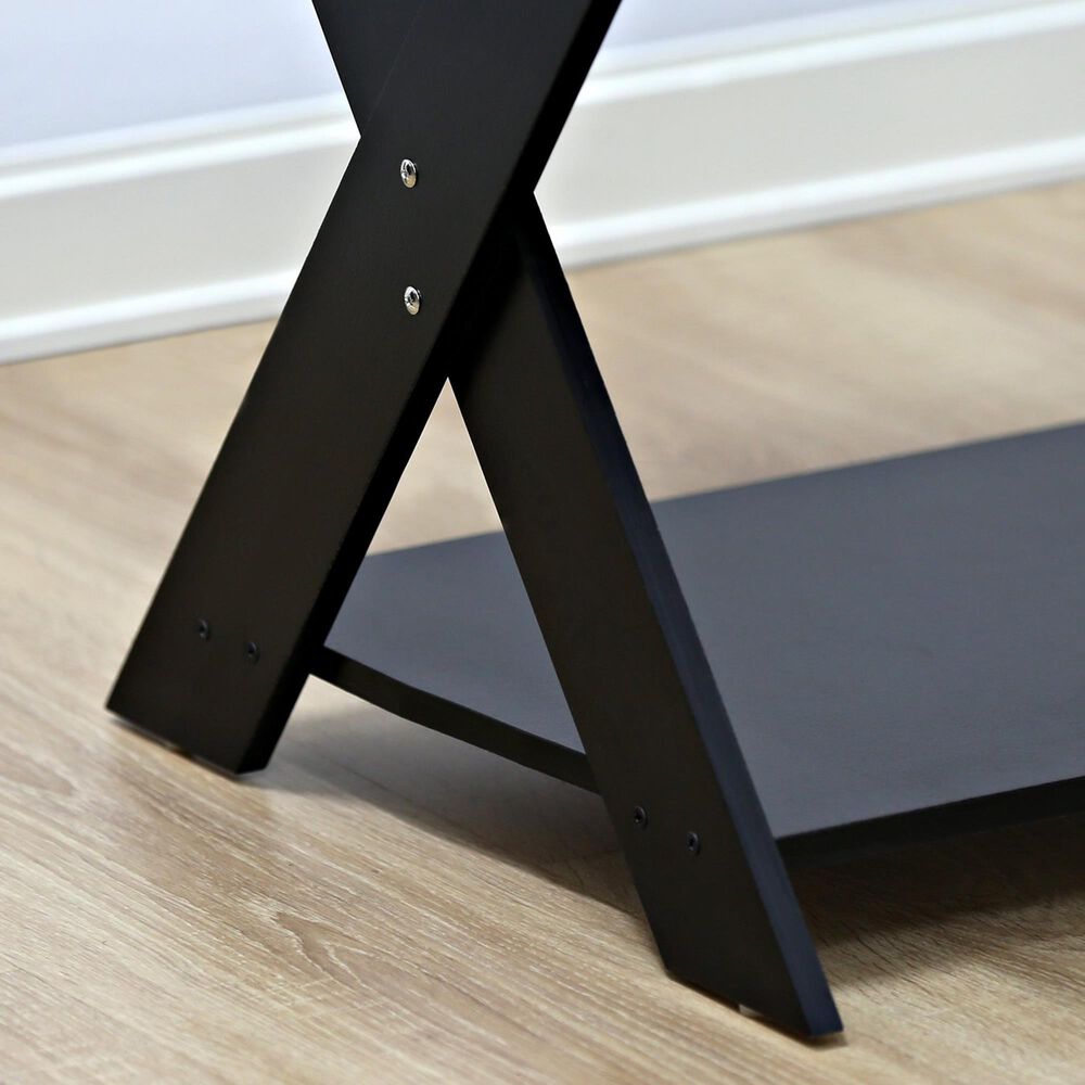HOMLUX 2-Tier Modern Simplistic Criss-Crossed End Table in Espresso (Set of 2), , large