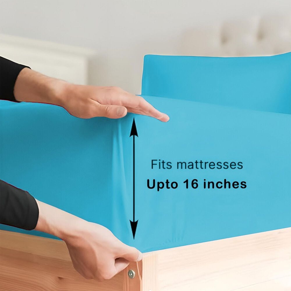 Trade Linker 3-Piece Twin/Twin XL Microfiber Sheet Set in Aqua Blue, , large