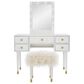Linden Boulevard Lighted Vanity and Stool Set in White, , large