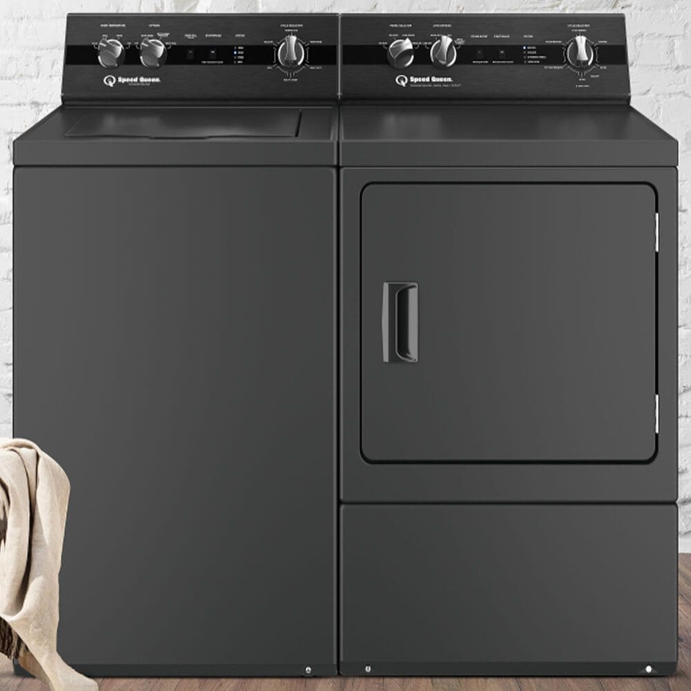SPEED QUEEN 3.2 Cu. Ft. Top Load Washer and 7.0 Electric Dryer with Pet Plus Laundry Pair in Matte Black, , large