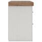 Ashley Savonport Queen Storage Bed with Dresser Chest and 2 Nightstands in White and Brown, , large