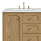 James Martin Vanities Laurent 60" Double Bathroom Vanity in Light Natural Oak with 3 cm White Zeus Quartz Top and Rectangular Sinks, , large