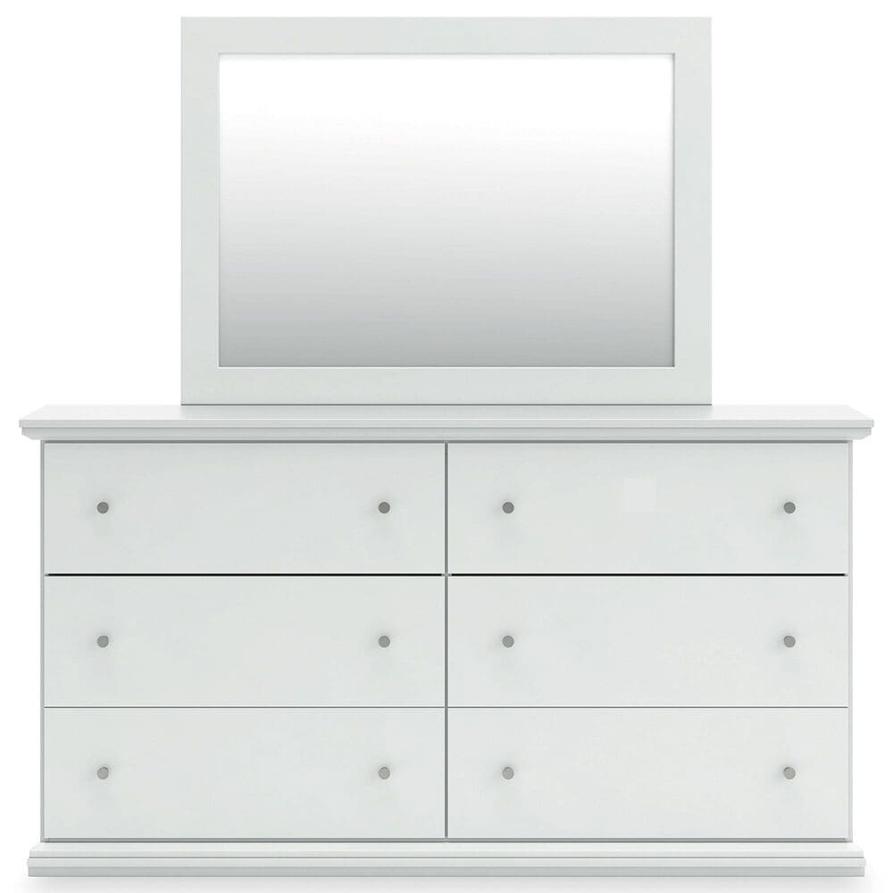 Ashley Bostwick Shoals 6-Drawer Dresser and Mirror in White, , large