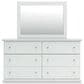 Ashley Bostwick Shoals 6-Drawer Dresser and Mirror in White, , large