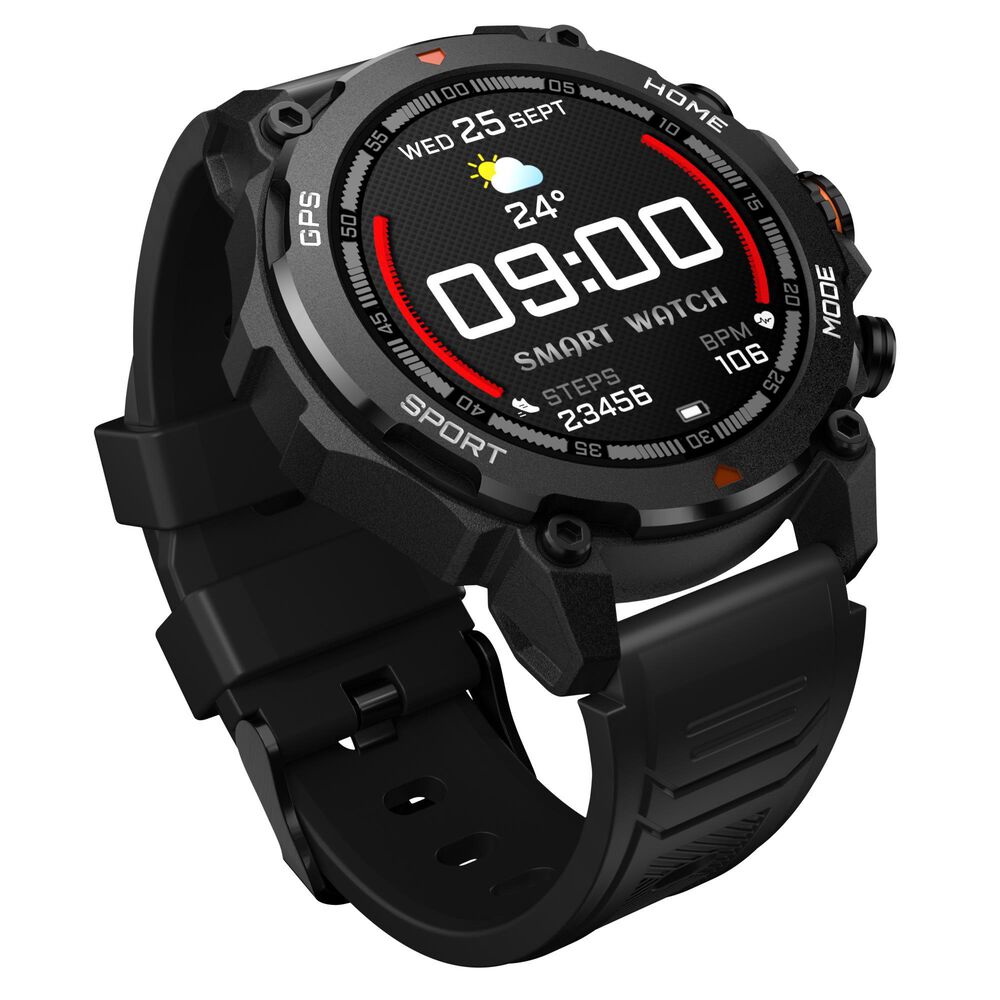 AuraFit Trek 1 GPS Sport Smartwatch in Black, , large