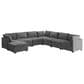 HOMLUX 8-Piece Mod L-Sectional with Chaise in Gray, , large