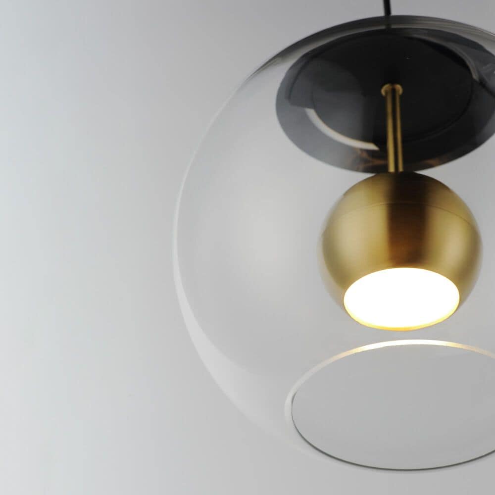 Maxim Lighting Nucleus 1-Light LED Pendant in Black and Natural Aged Brass, , large