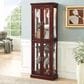 GigaCloud Curio Cabinet with Light in Cherry, , large