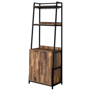 Furniture of America Robbie Accent Bookcase in Walnut and Matte Black, , large