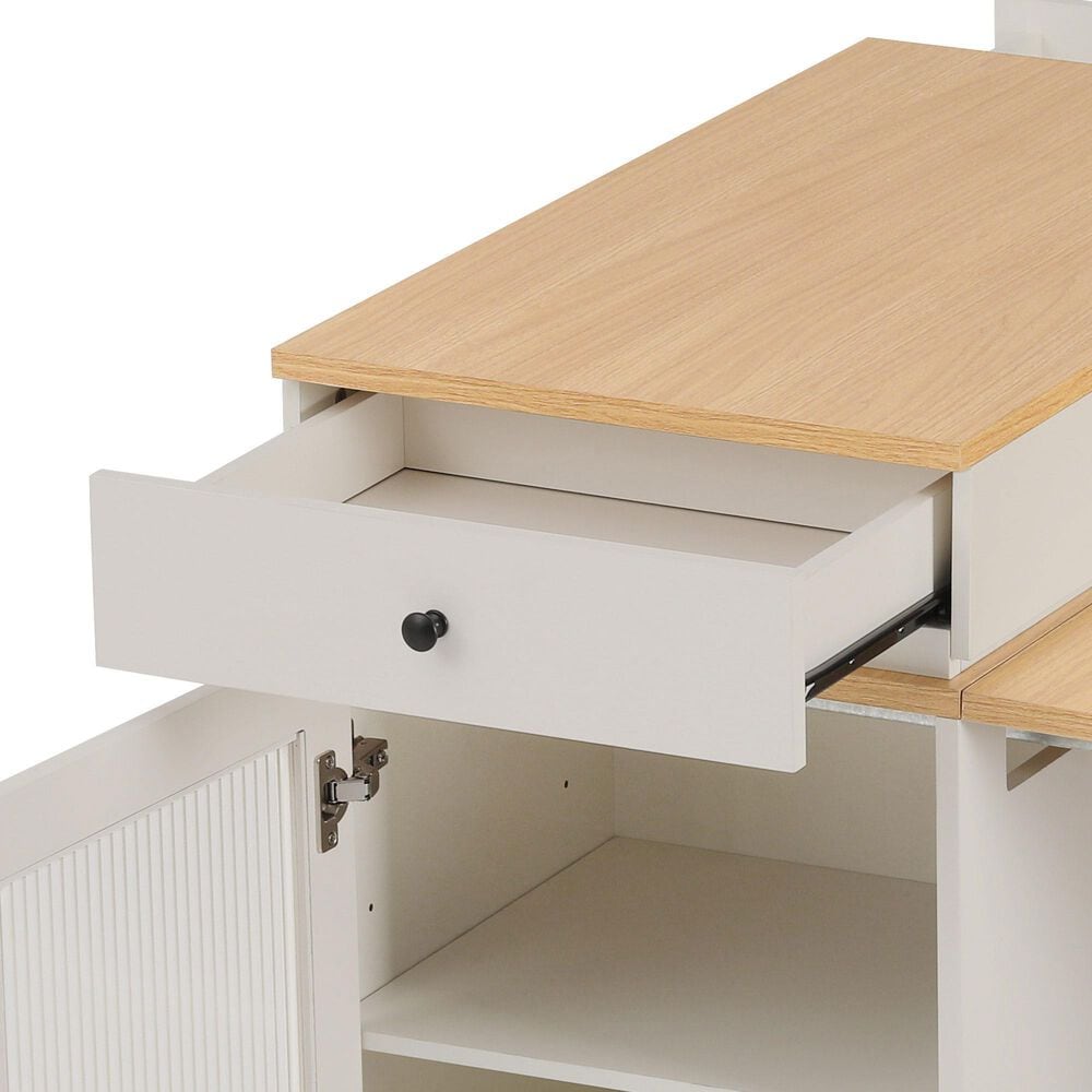 HOMLUX 60" Kitchen Island in White, , large