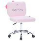 Impressions Vanity Hello Kitty Teddy Fur Swivel Vanity Chair in Silver, , large