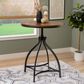 Linon Home Decor Hawkford Adjustable Round Bar Table in Brown and Gunmetal - Table Only, , large