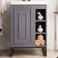 James Martin Vanities Alicante 24" Single Bathroom Vanity in Grey Smoke and Matte Black with 5 cm White Glossy Resin Top and Rectangular Sink, , large