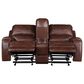 Crystal City Keily Manual Glider Reclining Loveseat in Brown, , large