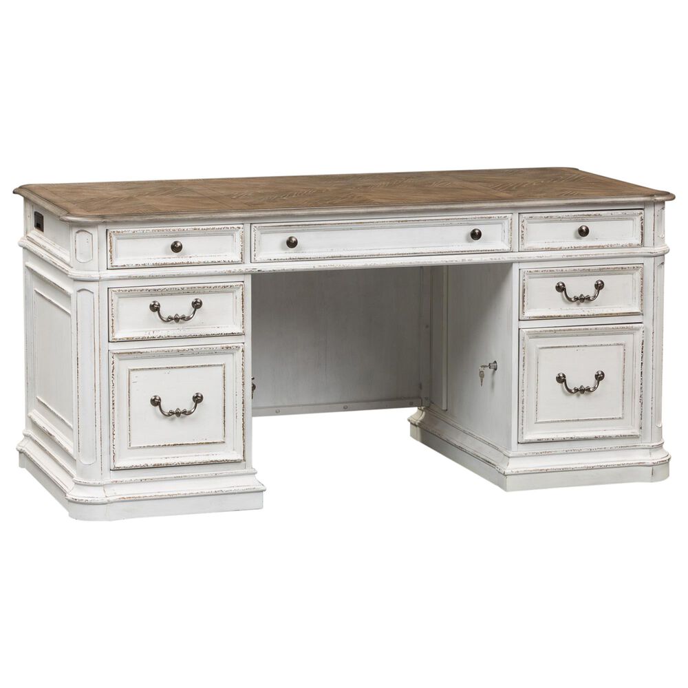 Belle Furnishings Magnolia Manor Jr Executive Desk in White, , large