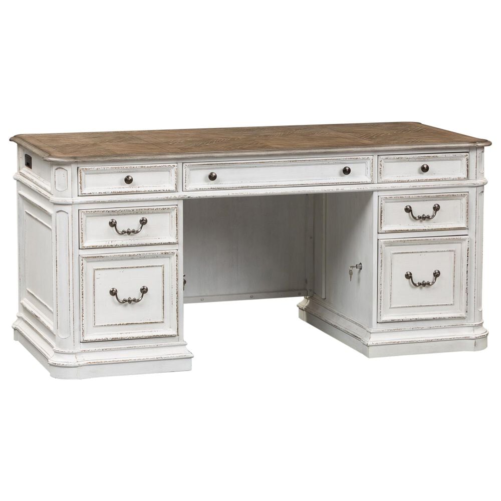 Belle Furnishings Magnolia Manor Jr Executive Desk in White | Nebraska