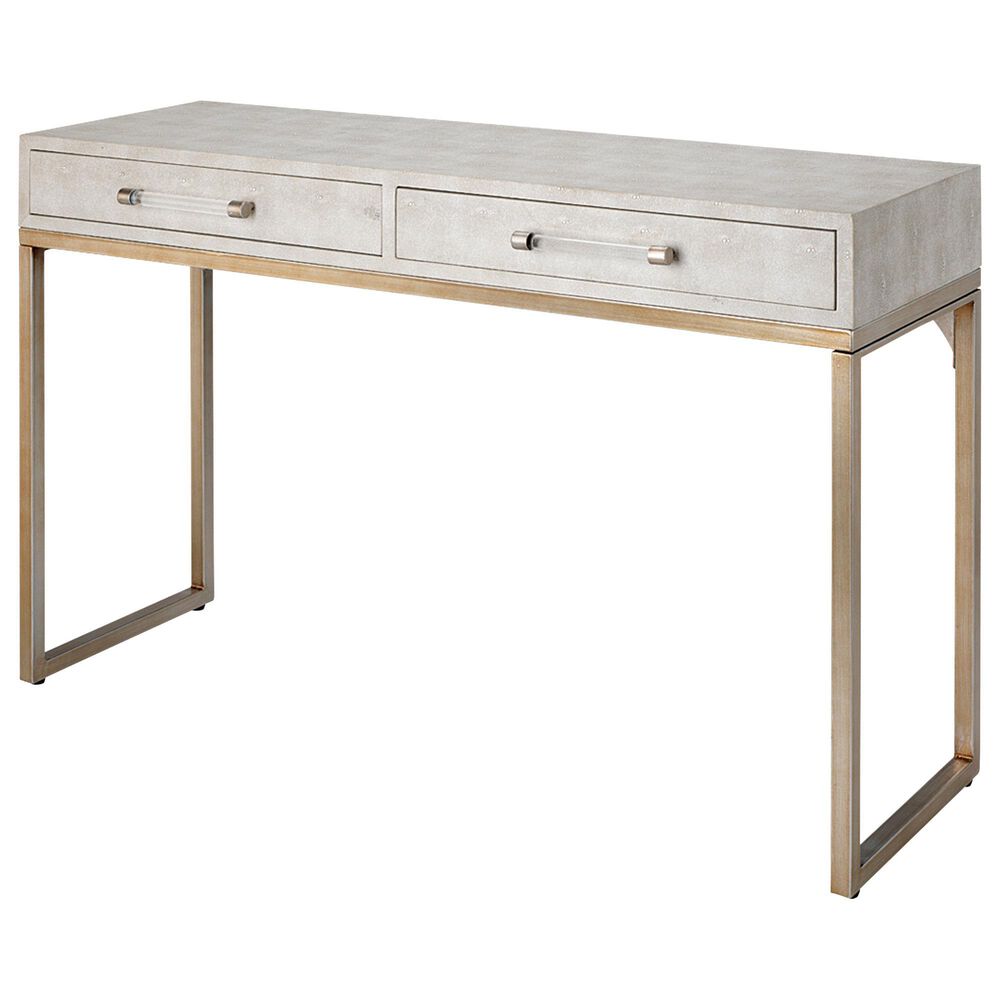 Splendor Living Benton Faux Shagreen Console Table in Cream, , large