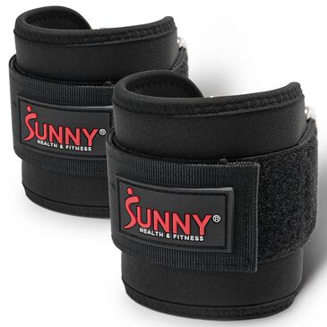 Sunny Health & Fitness Multi-Function Workout Ankle Straps in Black, , large