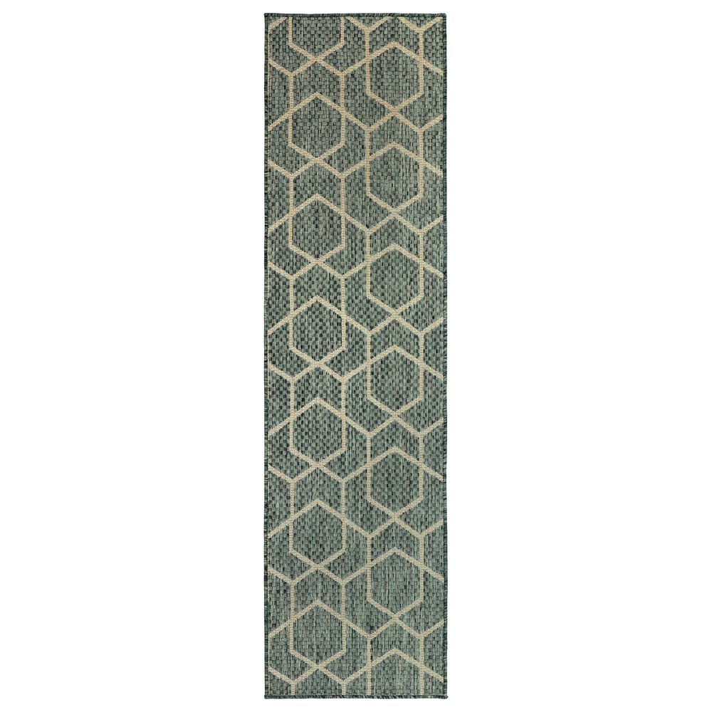 Nourison Horizon HOZ01 Green 2" x 6" Indoor/Outdoor Runner, , large