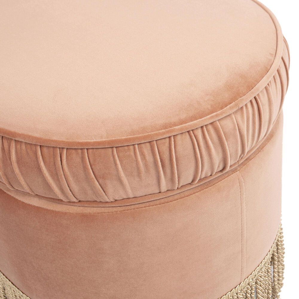 Jennifer Taylor Home Serena Storage Bench with Tufted Bullion Fringe in Peach Orange, , large