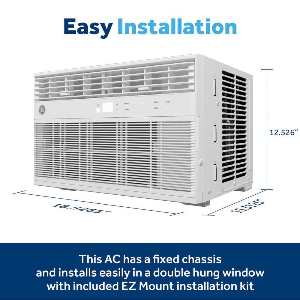 GE Appliances 8000 BTU Smart Electronic Window Air Conditioner in White, , large