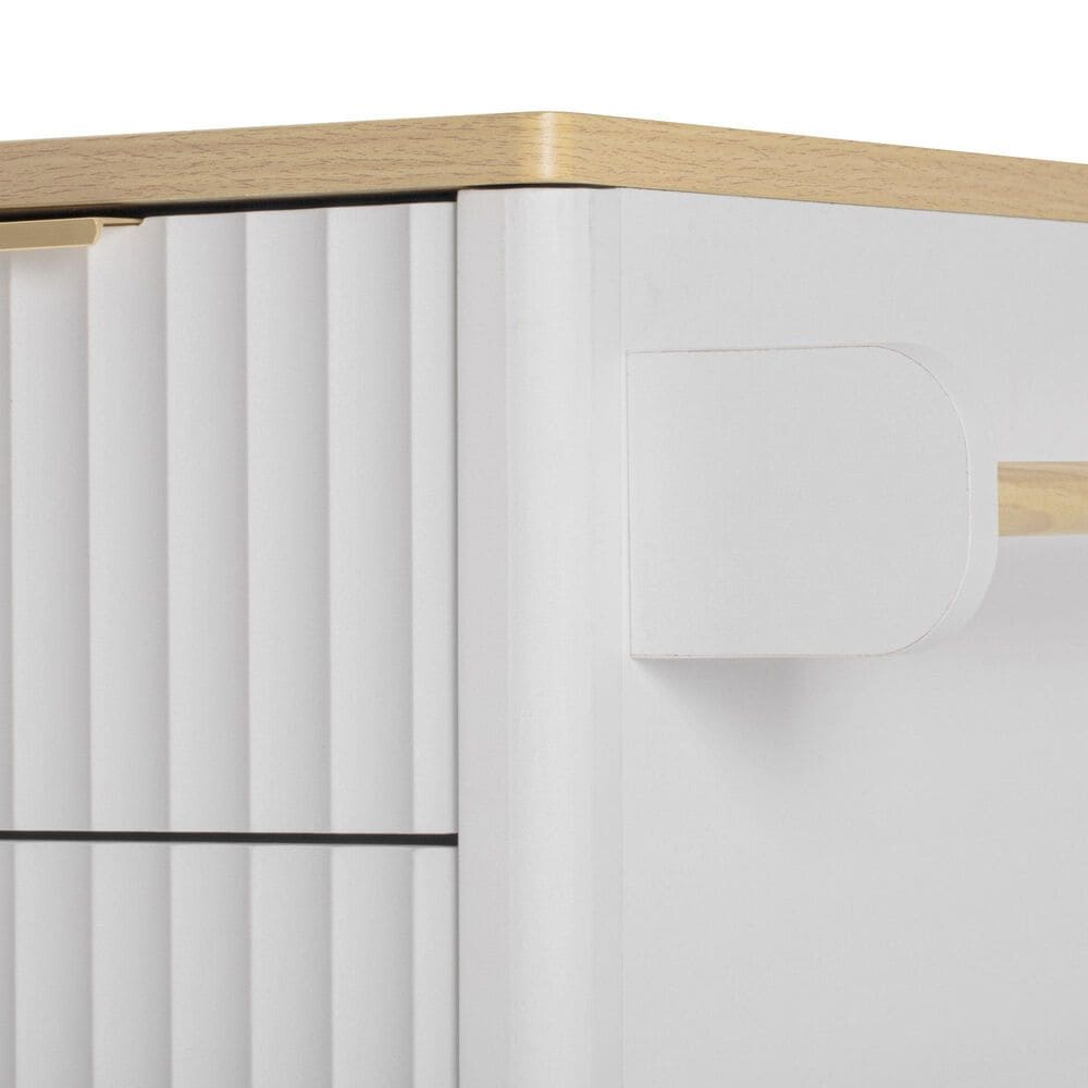 HOMLUX 56" Kitchen Island with Drop Leaf in White, , large