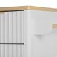 HOMLUX 56" Kitchen Island with Drop Leaf in White, , large