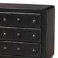 Baxton Studio Luminescence 6-Drawer Dresser with Black Upholstered in Chrome, , large