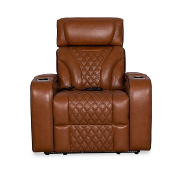 Aurora Furnishings Power Recliner with Power Headrest in Livorno Nutmeg, , large