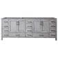 Lexora Home Jacques 84" Double Bathroom Vanity in Distressed Grey with 2 cm White Cultured Marble Top and Rectangular Sinks, , large