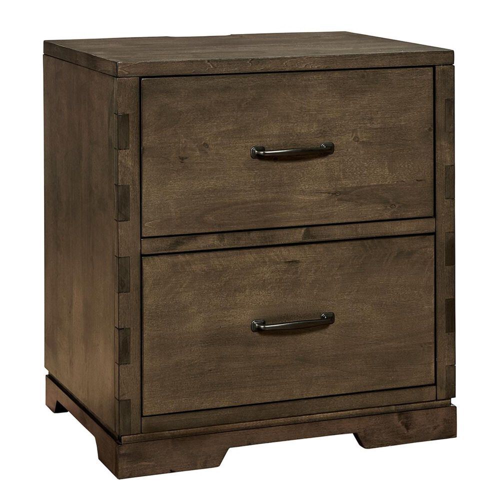 Eastern Shore Dovetail 2 Drawer Nightstand in Graphite with USB Ports, , large