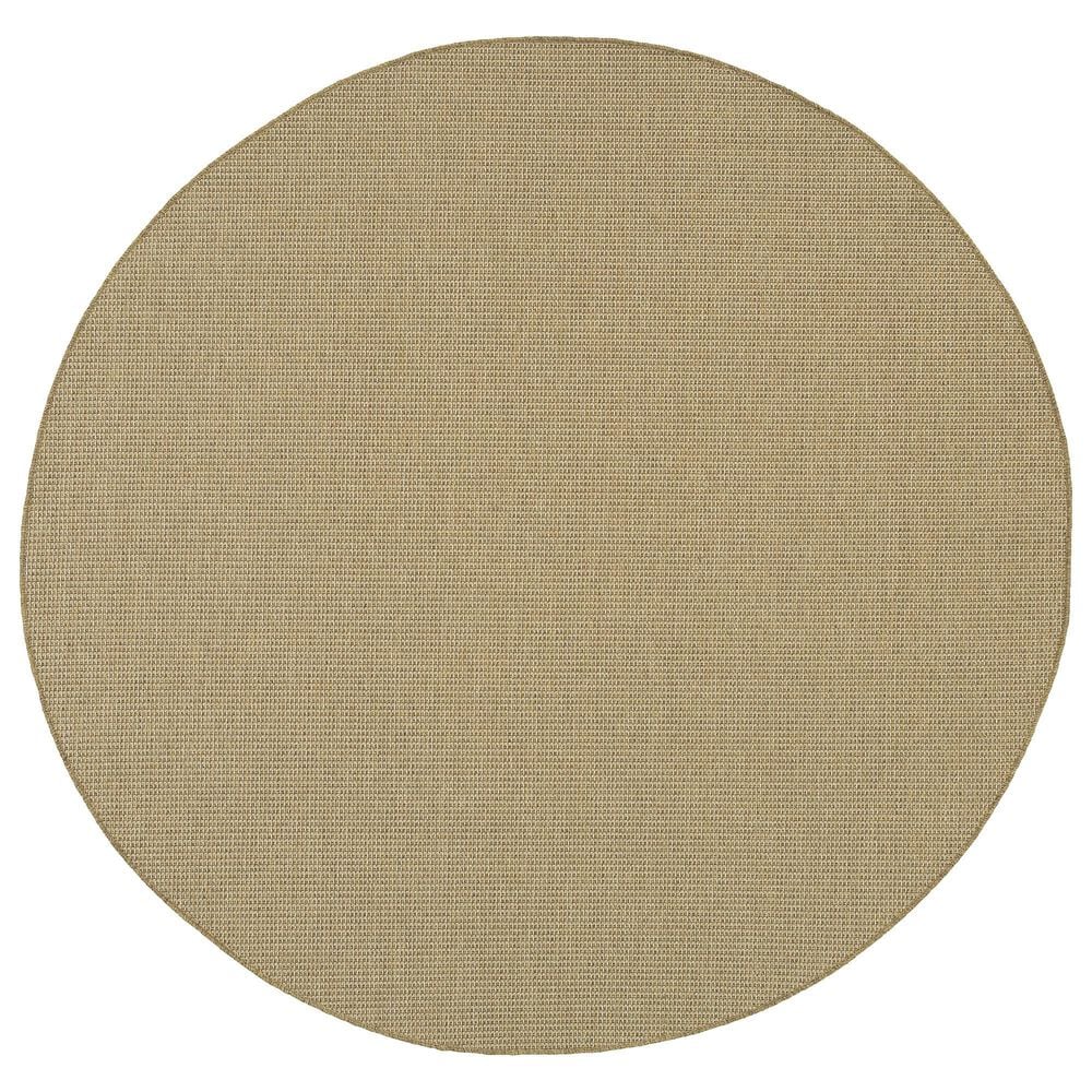Oriental Weavers Karavia 2067X 7"10" Round Beige Area Rug, , large