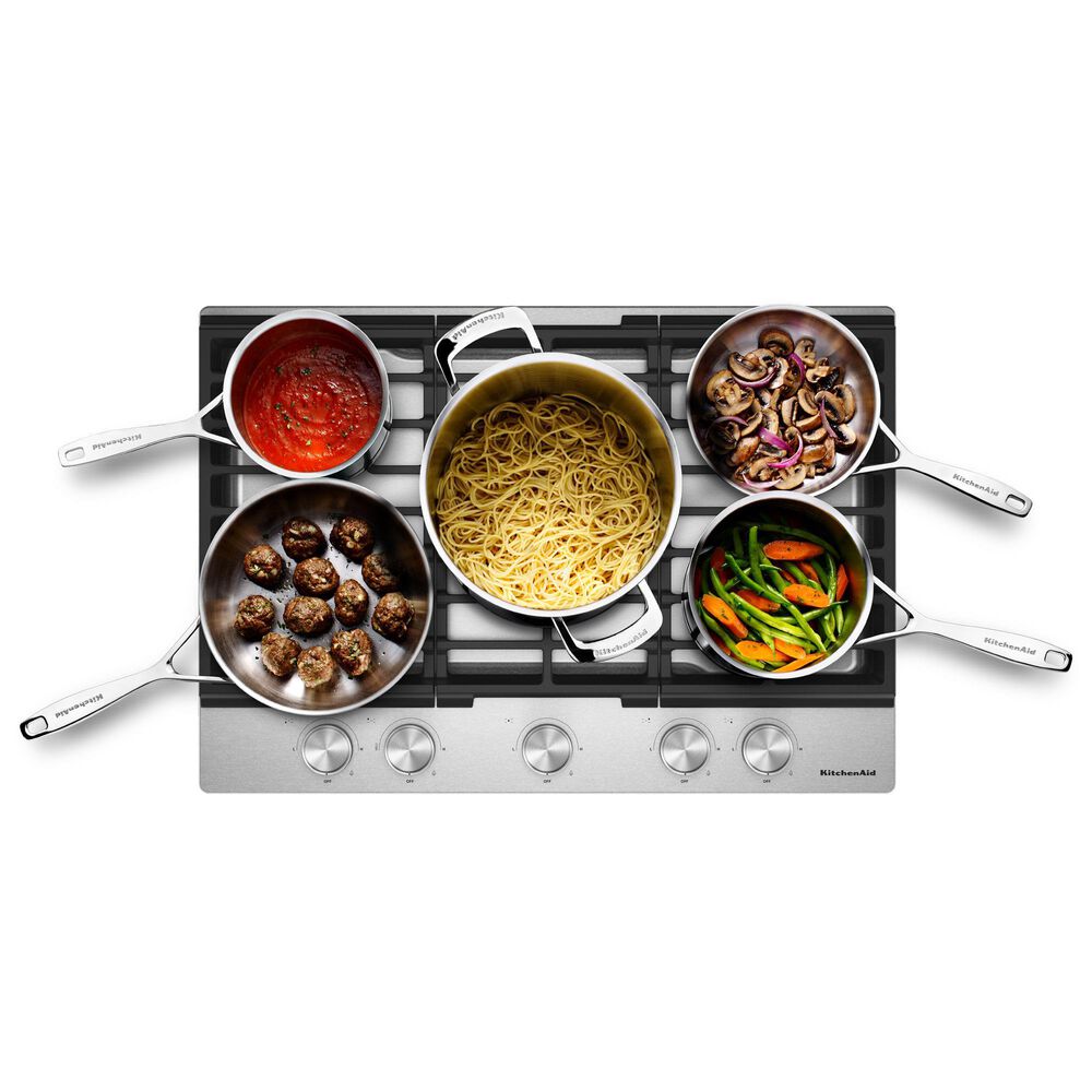 KitchenAid 30" Gas Cooktop with 5 Versatile Burners in Stainless Steel, , large