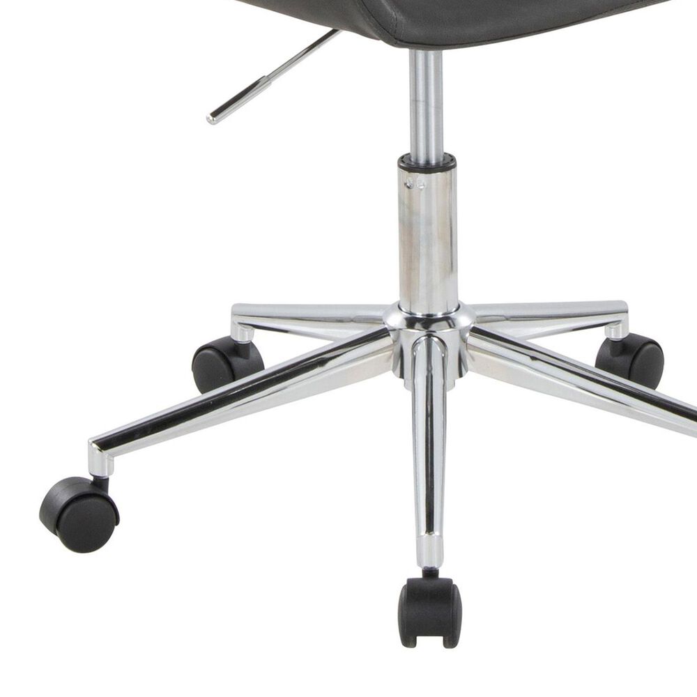 LumiSource Margarite Swivel Task Chair with Grey Faux Leather Cushion in Chrome, , large