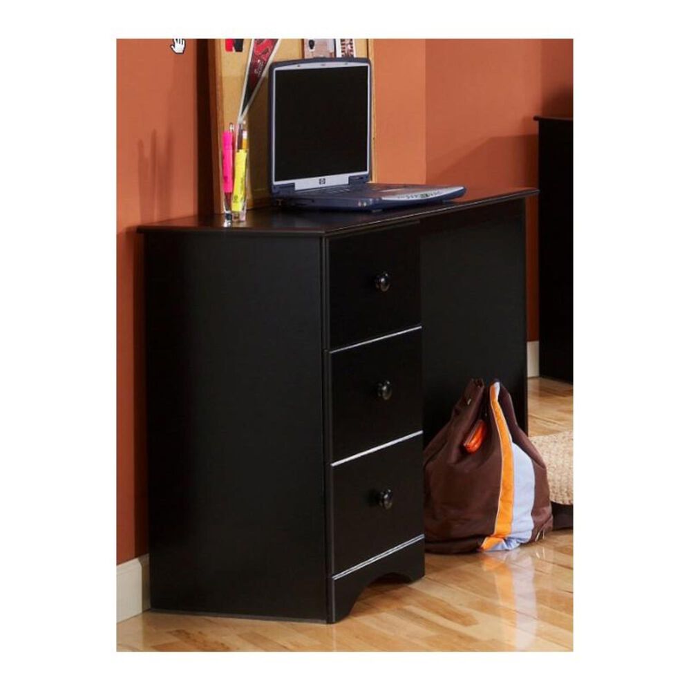 Lemoore 3 Drawer Desk in Solid Black, , large