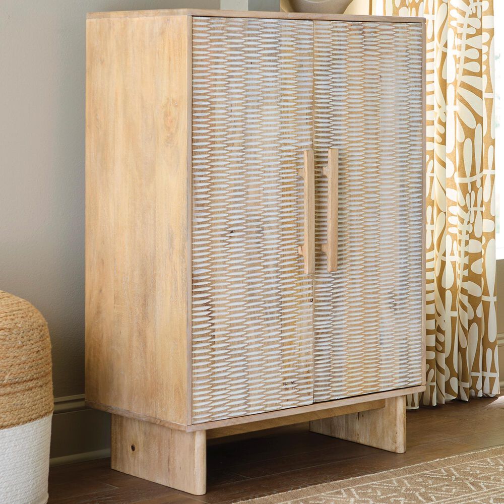 Ashley Dallinbury Accent Cabinet in Natural and White Wash, , large