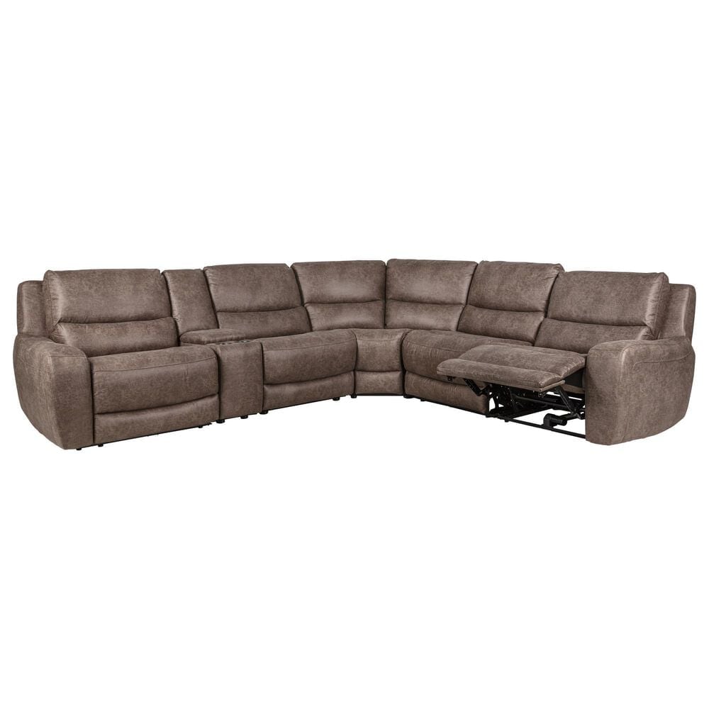 Oxford Furniture Cheers 6-Piece Power Reclining Sectional in Texas Slate, , large