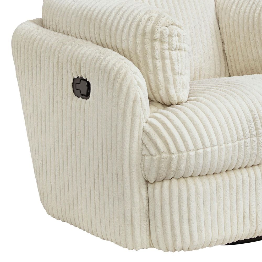 Ashley Tie-Breaker Manual Swivel Glider Recliner in Ivory, , large