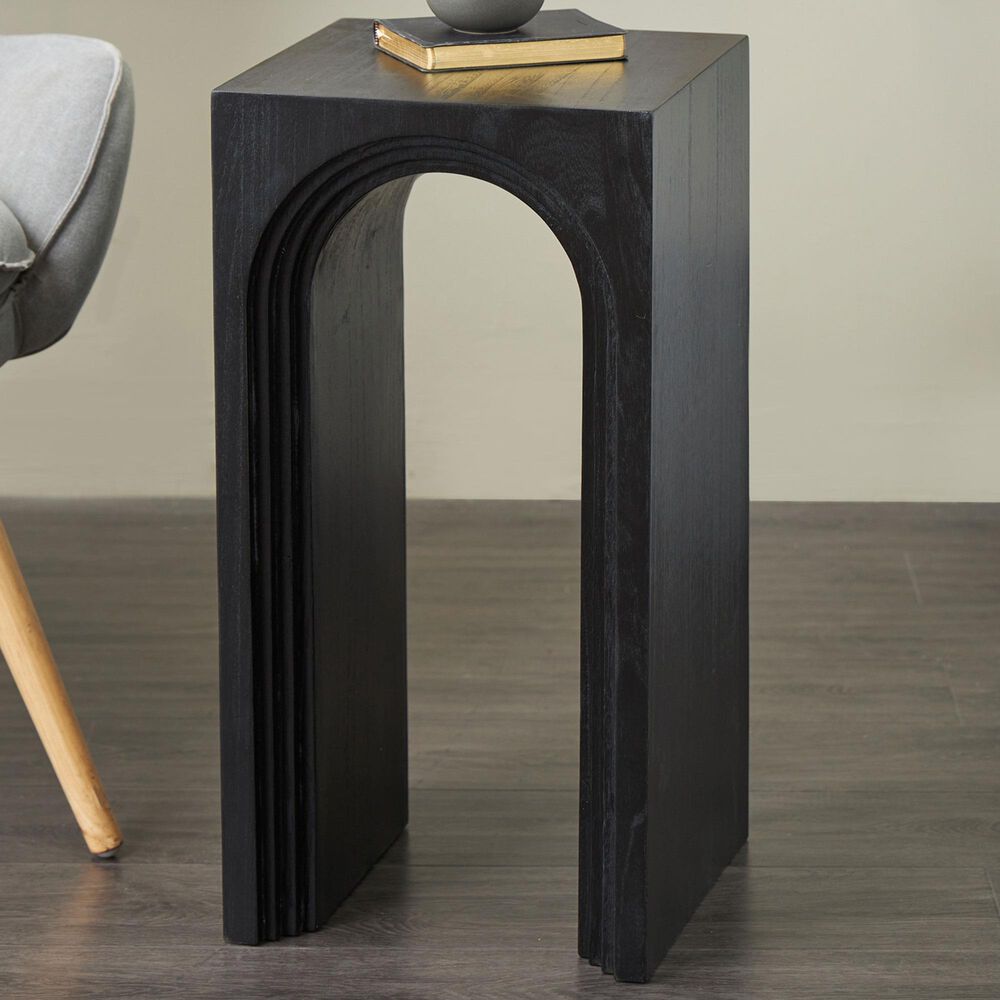 Maple and Jade Cutout Arch End Table in Black, , large