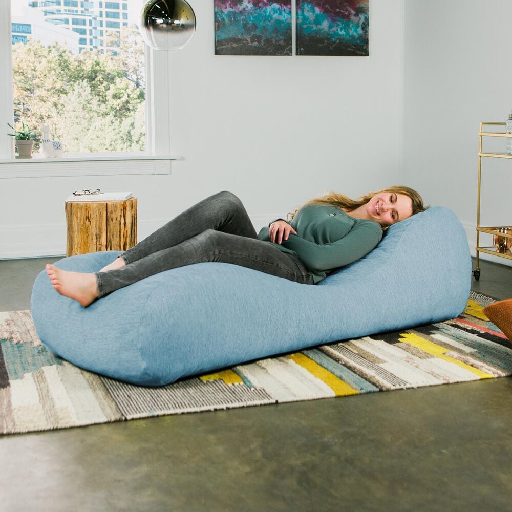 Jaxx Arlo Chaise Lounge Bean Bag Chair in Turquoise, , large