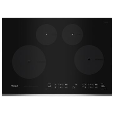 Whirlpool 30" Electric touch Cooktop with 4 Elements in Black and Stainless Steel, , large