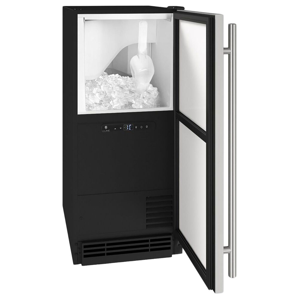 U-Line 15" Ice Maker with Pump in Stainless Steel, , large